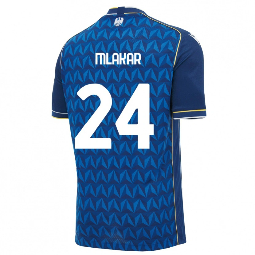 Danxen Criança Camisola Lorenzo Mlakar #24 Azul Real Branco Azul Alternativa 2026/27 Camisa Brasil