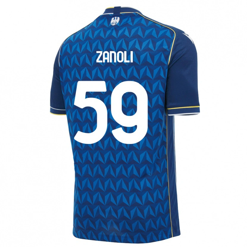 Danxen Criança Camisola Alessandro Zanoli #59 Azul Real Branco Azul Alternativa 2026/27 Camisa Brasil