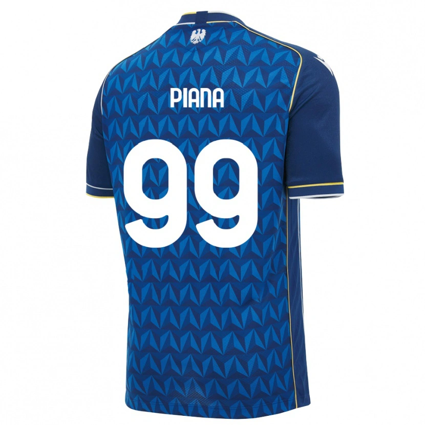 Danxen Criança Camisola Edoardo Piana #99 Azul Real Branco Azul Alternativa 2026/27 Camisa Brasil