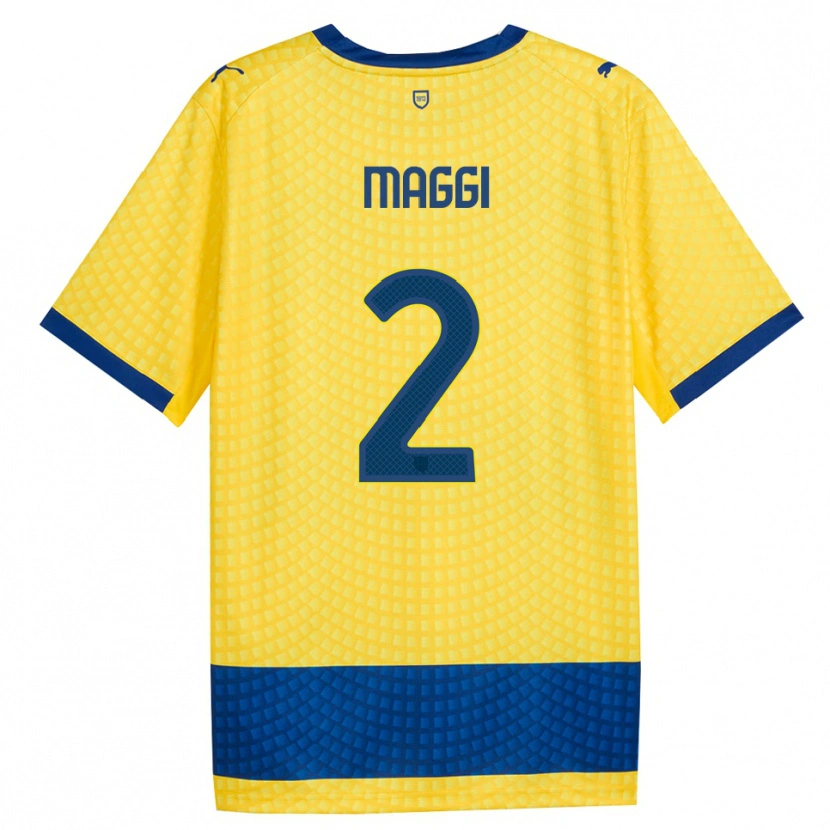 Danxen Criança Camisola Jacopo Maggi #2 Amarelo Azul Preto Alternativa 2026/27 Camisa Brasil