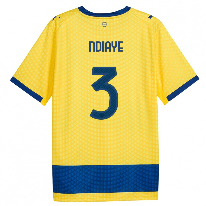 Danxen Criança Camisola Abdoulaye Ndiaye #3 Amarelo Azul Preto Alternativa 2026/27 Camisa Brasil