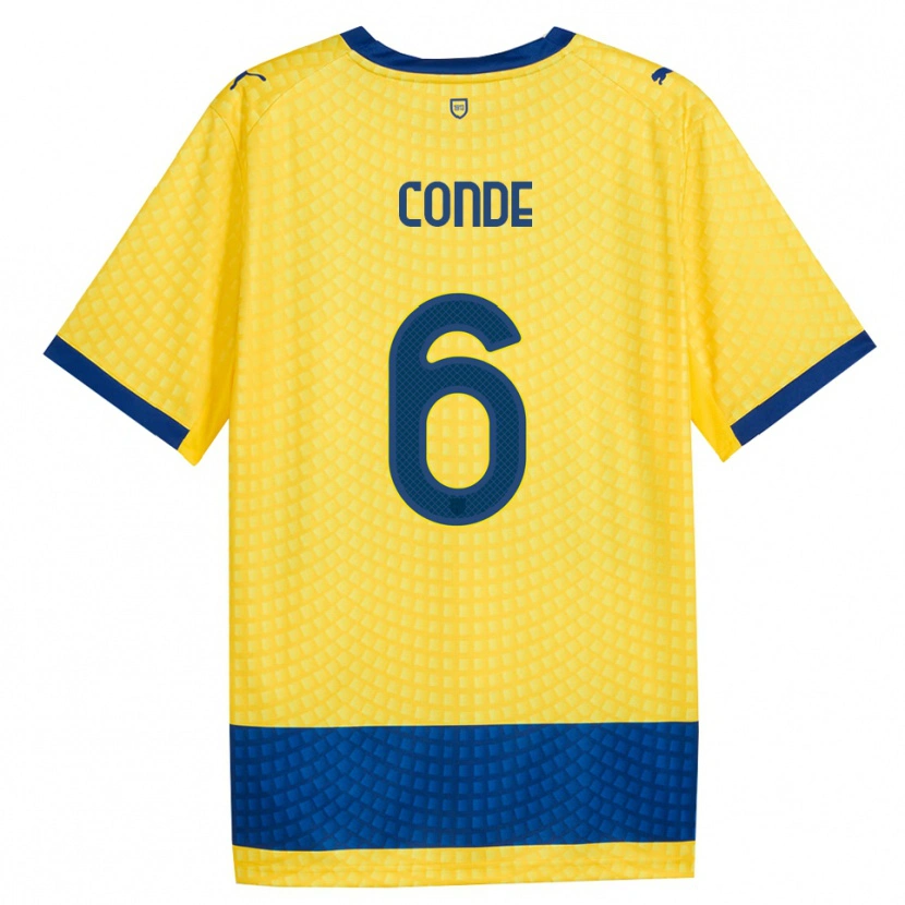 Danxen Criança Camisola Bernardo Conde #6 Amarelo Azul Preto Alternativa 2026/27 Camisa Brasil