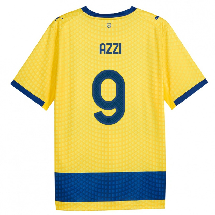 Danxen Criança Camisola Federico Azzi #9 Amarelo Azul Preto Alternativa 2026/27 Camisa Brasil