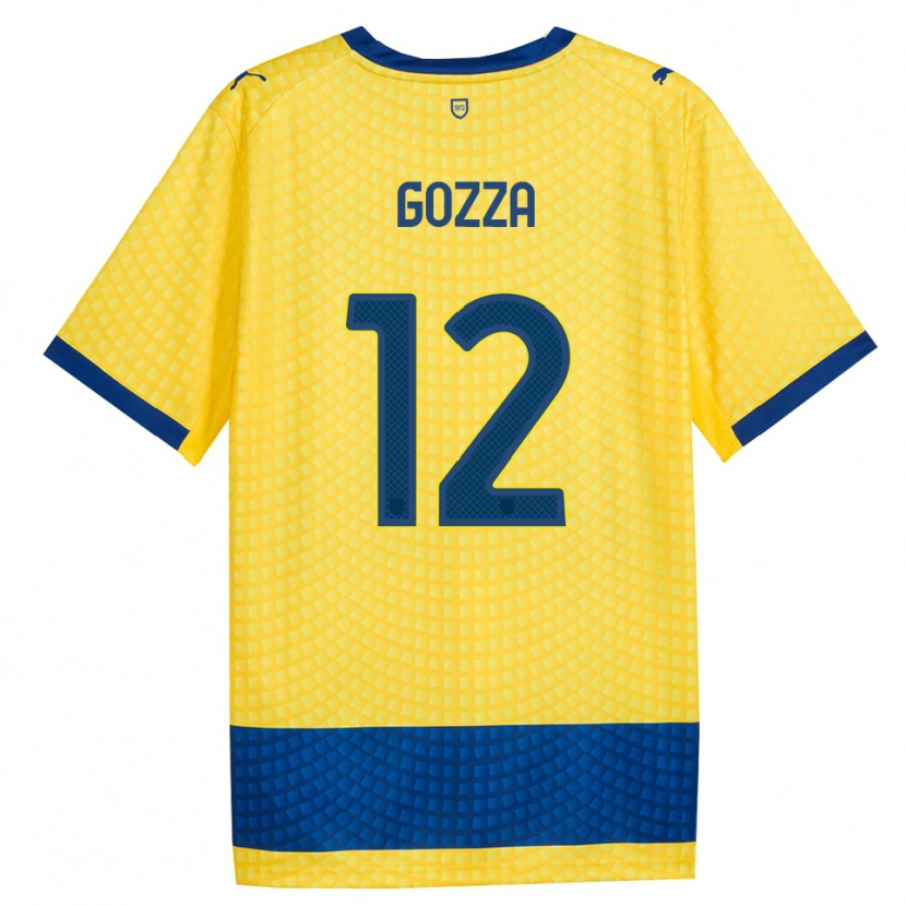Danxen Criança Camisola Luca Gozza #12 Amarelo Azul Preto Alternativa 2026/27 Camisa Brasil