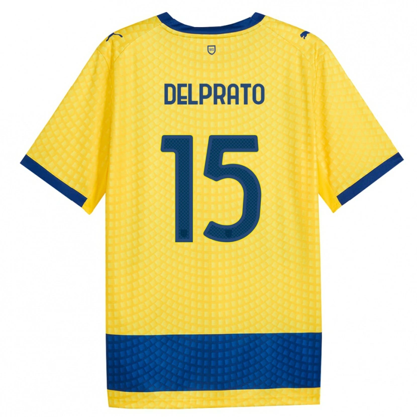 Danxen Criança Camisola Enrico Delprato #15 Amarelo Azul Preto Alternativa 2026/27 Camisa Brasil