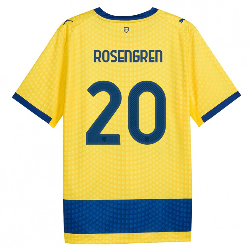 Danxen Criança Camisola Lukas Rosengren #20 Amarelo Azul Preto Alternativa 2026/27 Camisa Brasil