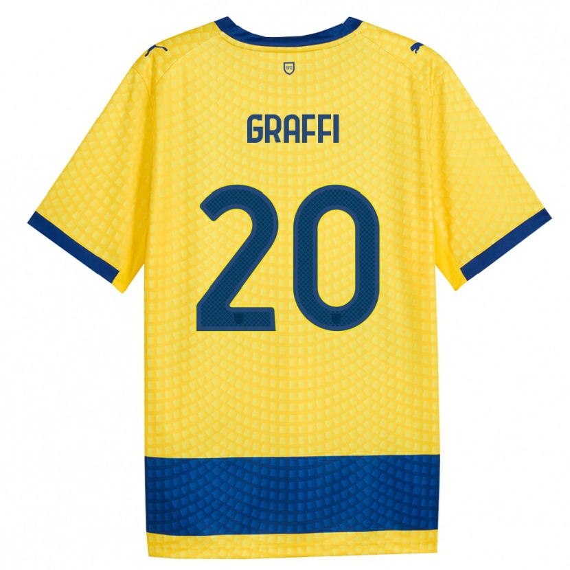 Danxen Criança Camisola Jacopo Graffi #20 Amarelo Azul Preto Alternativa 2026/27 Camisa Brasil