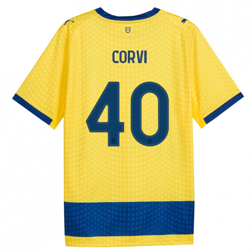 Danxen Criança Camisola Edoardo Corvi #40 Amarelo Azul Preto Alternativa 2026/27 Camisa Brasil