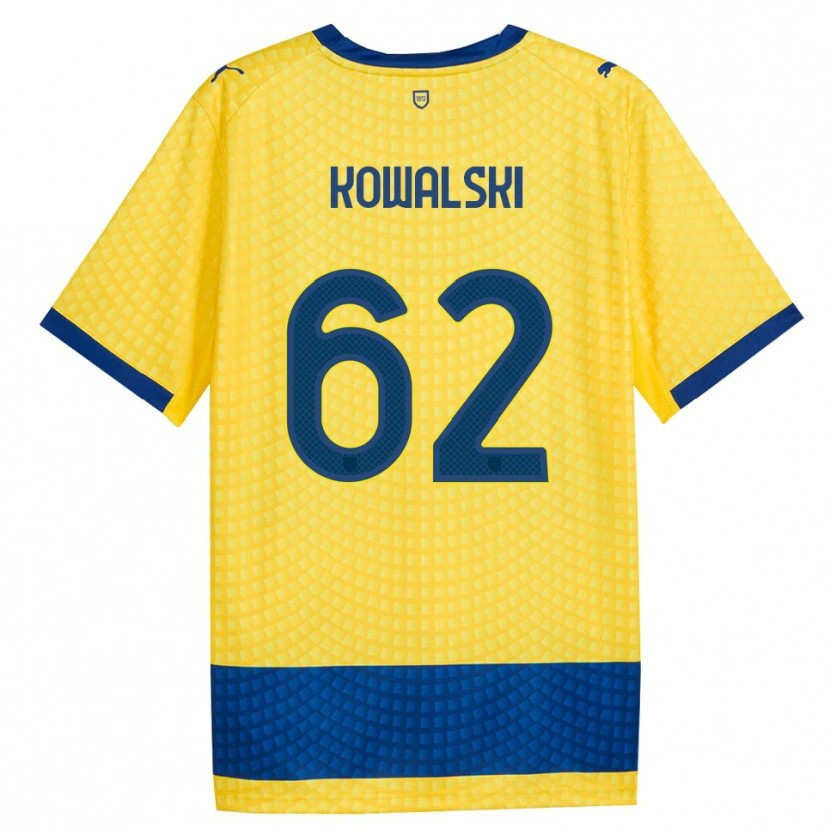 Danxen Criança Camisola Mateusz Kowalski #62 Amarelo Azul Preto Alternativa 2026/27 Camisa Brasil