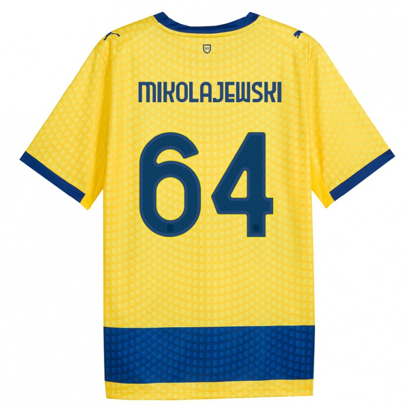 Danxen Criança Camisola Daniel Mikolajewski #64 Amarelo Azul Preto Alternativa 2026/27 Camisa Brasil