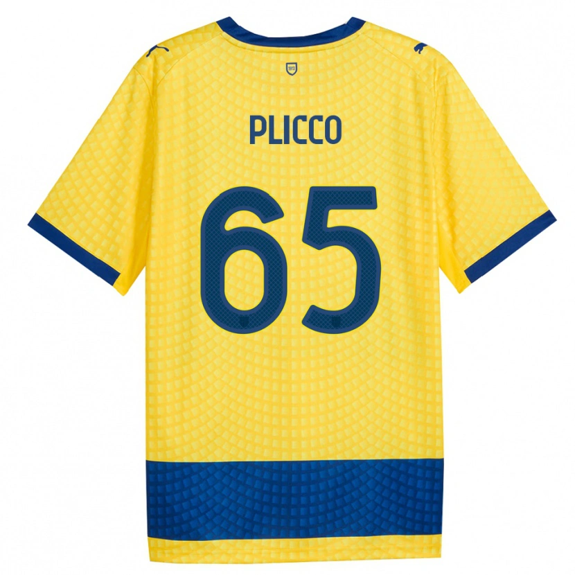 Danxen Criança Camisola Elia Plicco #65 Amarelo Azul Preto Alternativa 2026/27 Camisa Brasil