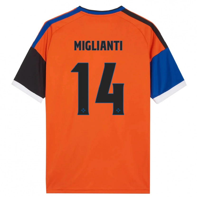 Danxen Criança Camisola Niccolò Miglianti #14 Laranja Azul Preto Branco Alternativa 2026/27 Camisa Brasil
