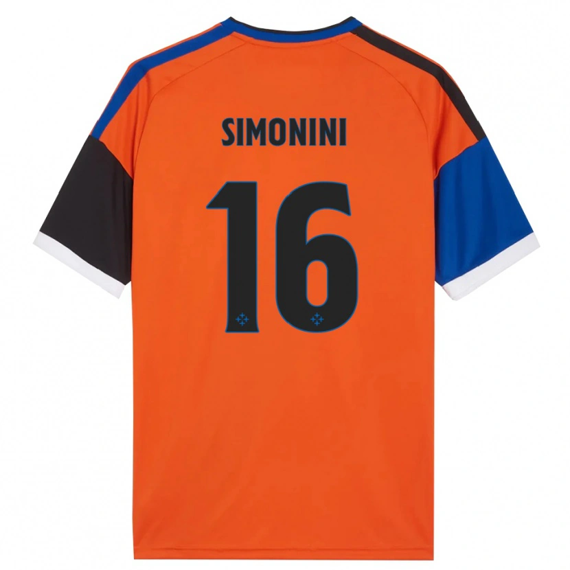 Danxen Criança Camisola Nicolò Simonini #16 Laranja Azul Preto Branco Alternativa 2026/27 Camisa Brasil