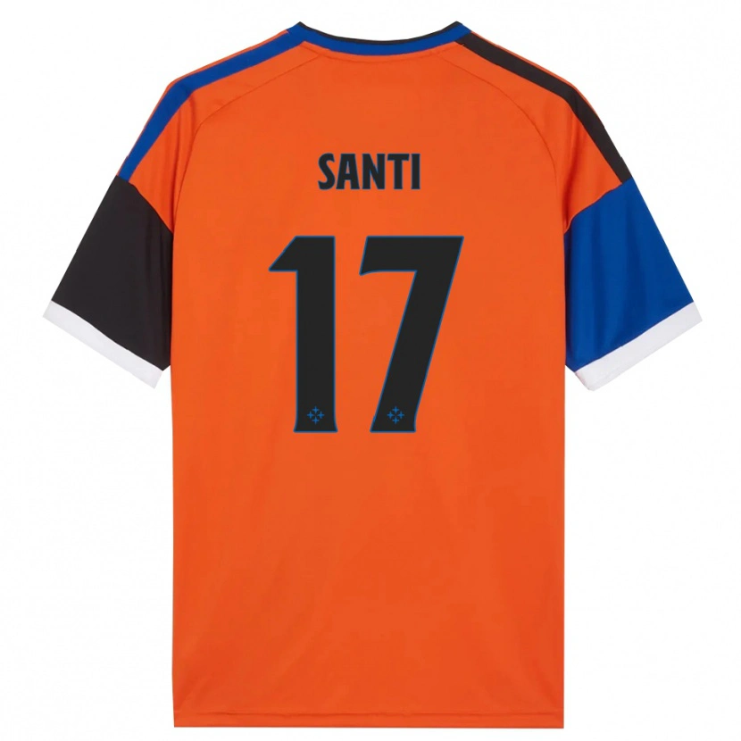 Danxen Criança Camisola Edoardo Santi #17 Laranja Azul Preto Branco Alternativa 2026/27 Camisa Brasil