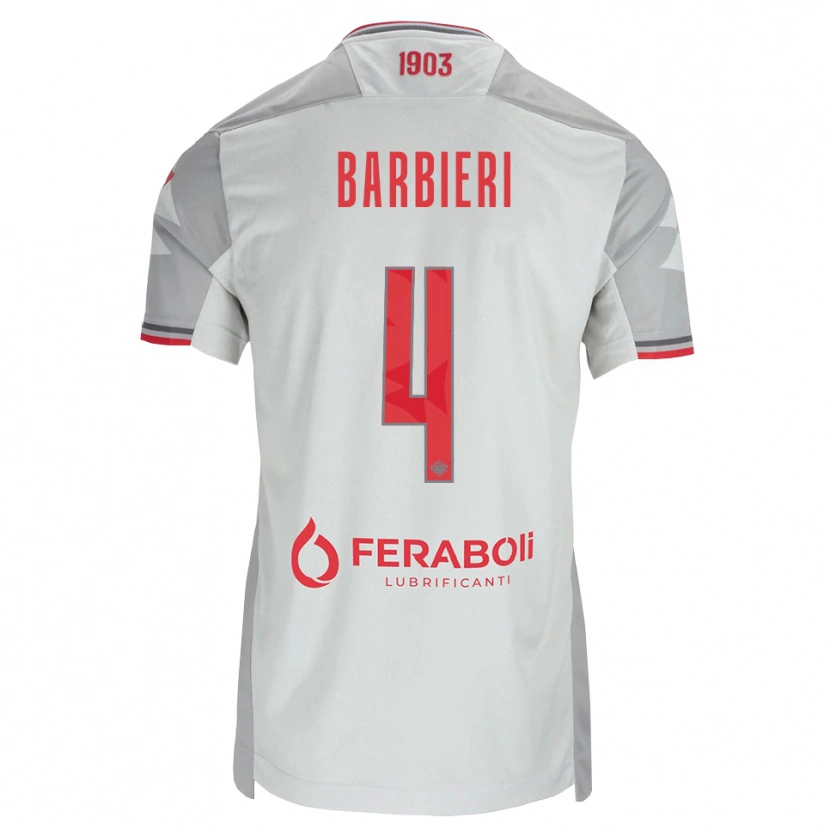 Danxen Criança Camisola Tommaso Barbieri #4 Cinza Branco Vermelho Alternativa 2026/27 Camisa Brasil