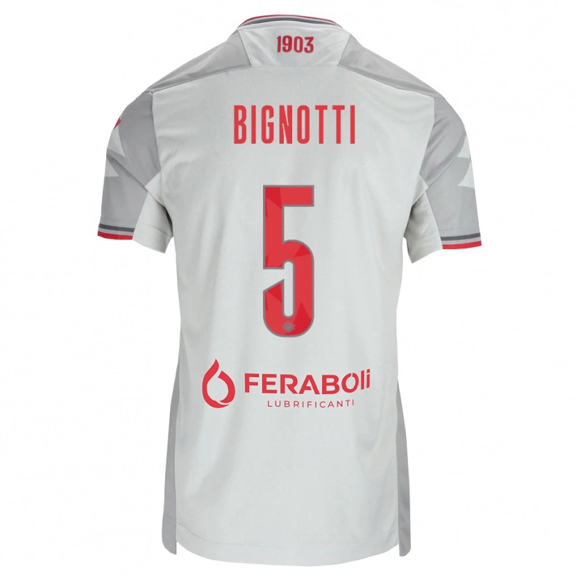 Danxen Criança Camisola Francesco Bignotti #5 Cinza Branco Vermelho Alternativa 2026/27 Camisa Brasil