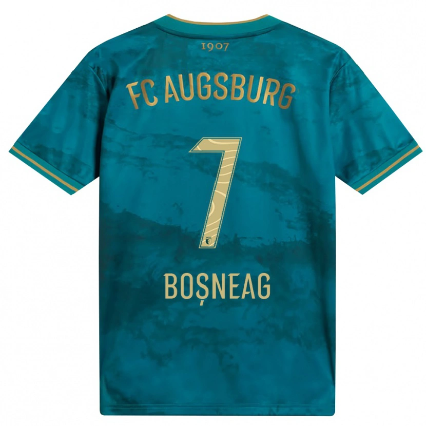 Danxen Criança Camisola Ioan Boșneag #7 Verde Marrom Alternativa 2026/27 Camisa Brasil