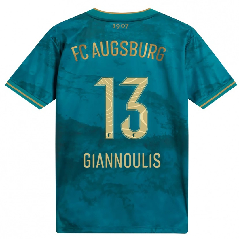 Danxen Criança Camisola Dimitrios Giannoulis #13 Verde Marrom Alternativa 2026/27 Camisa Brasil