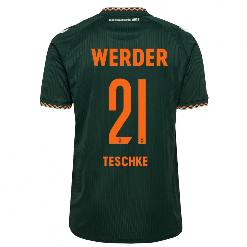 Danxen Criança Camisola Tim Teschke #21 Verde Escuro Laranja Branco Alternativa 2026/27 Camisa Brasil