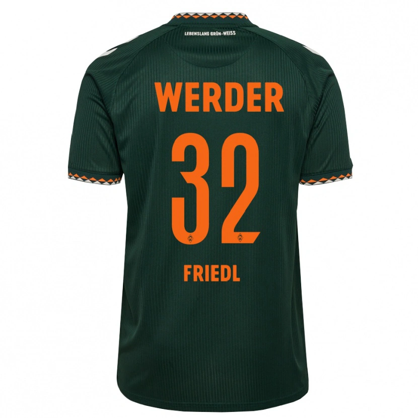 Danxen Criança Camisola Marco Friedl #32 Verde Escuro Laranja Branco Alternativa 2026/27 Camisa Brasil