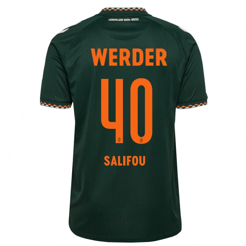 Danxen Criança Camisola Dikeni Salifou #40 Verde Escuro Laranja Branco Alternativa 2026/27 Camisa Brasil