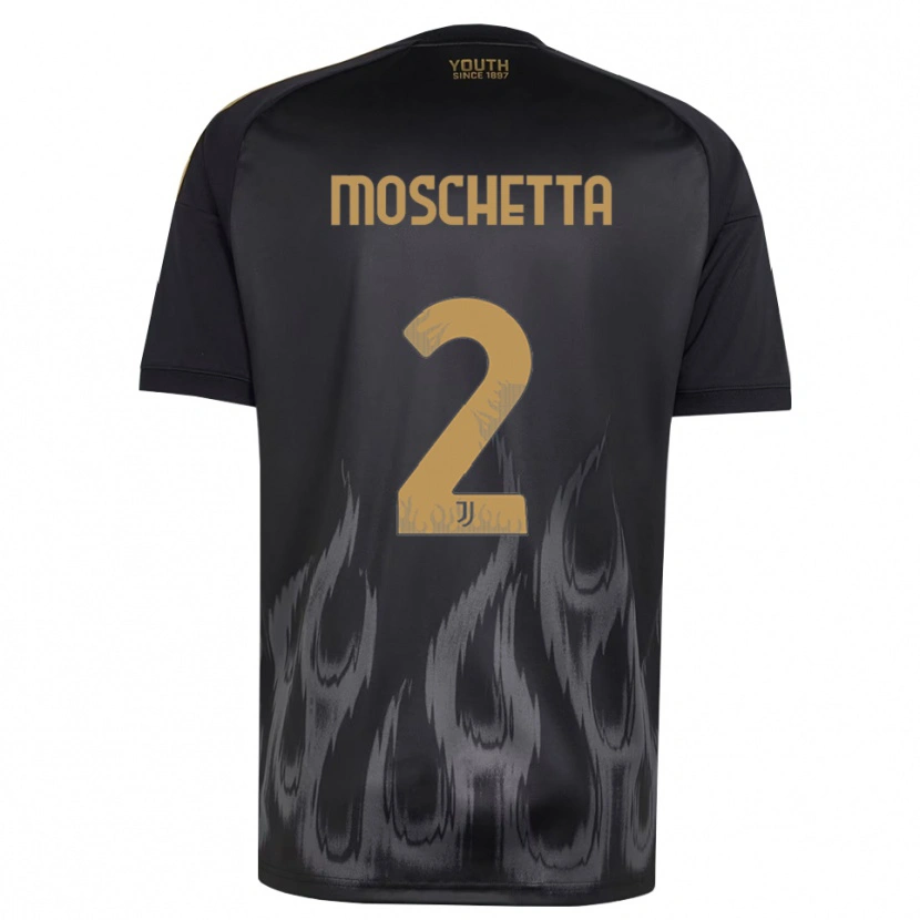 Danxen Criança Camisola Lorenzo Moschetta #2 Preto Marrom Terceiro 2026/27 Camisa Brasil