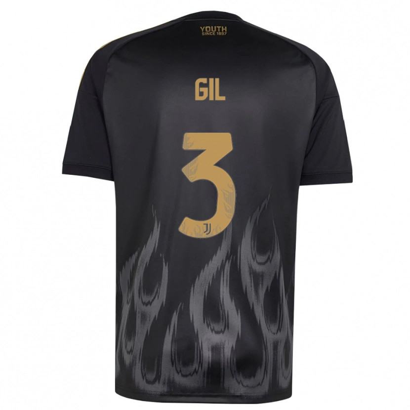 Danxen Criança Camisola Javier Gil #3 Preto Marrom Terceiro 2026/27 Camisa Brasil