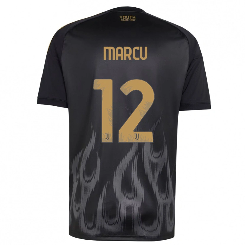 Danxen Criança Camisola Alessio Marcu #12 Preto Marrom Terceiro 2026/27 Camisa Brasil