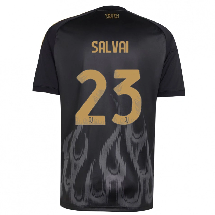 Danxen Criança Camisola Cecilia Salvai #23 Preto Marrom Terceiro 2026/27 Camisa Brasil