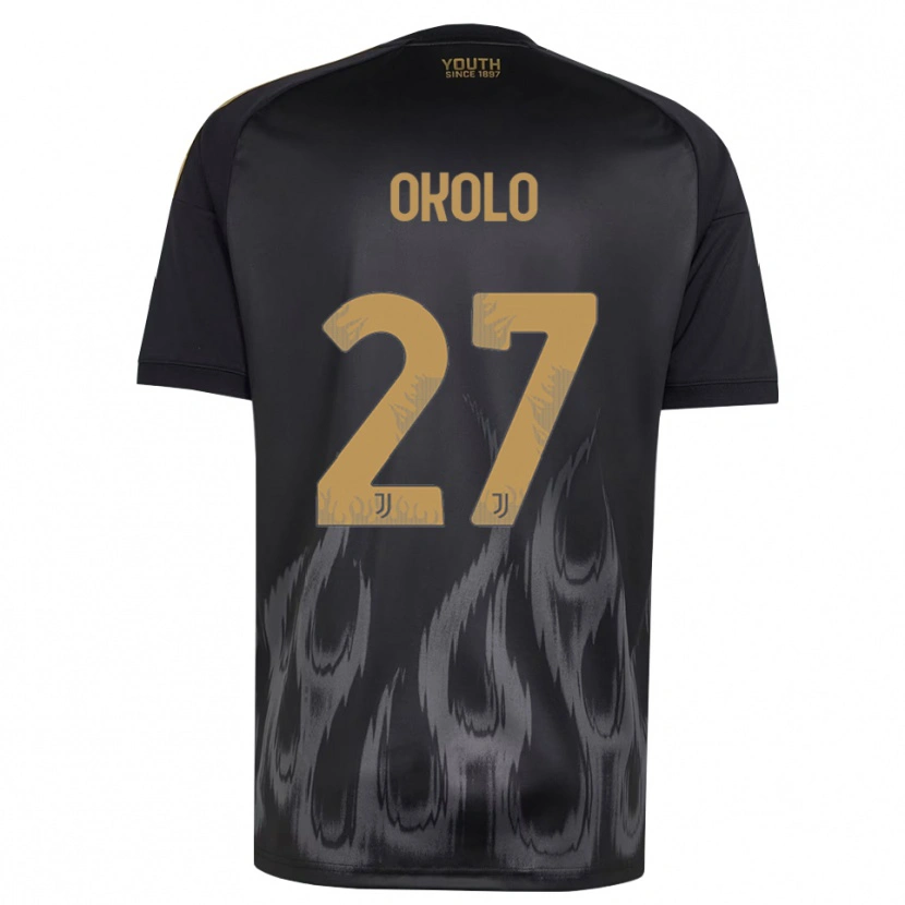 Danxen Criança Camisola Daniel Okolo #27 Preto Marrom Terceiro 2026/27 Camisa Brasil