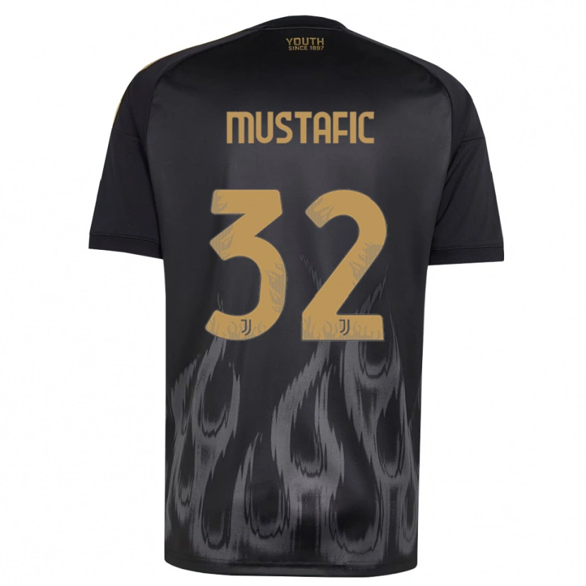 Danxen Criança Camisola Emma Mustafic #32 Preto Marrom Terceiro 2026/27 Camisa Brasil