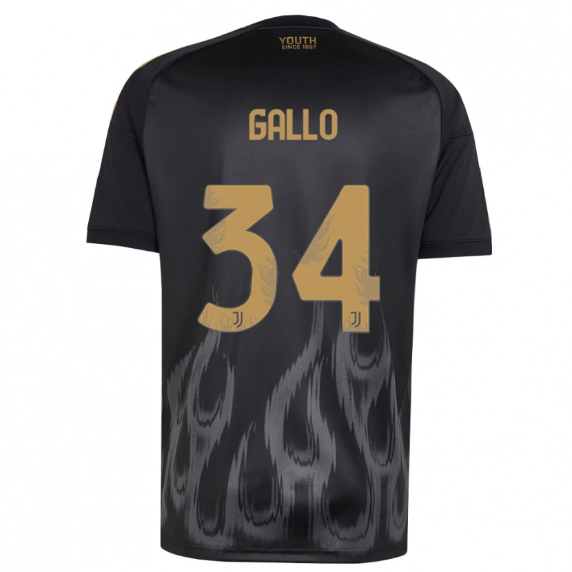 Danxen Criança Camisola Azzurra Gallo #34 Preto Marrom Terceiro 2026/27 Camisa Brasil