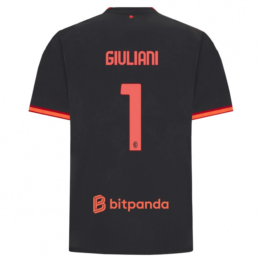 Danxen Criança Camisola Laura Giuliani #1 Preto Vermelho Terceiro 2026/27 Camisa Brasil