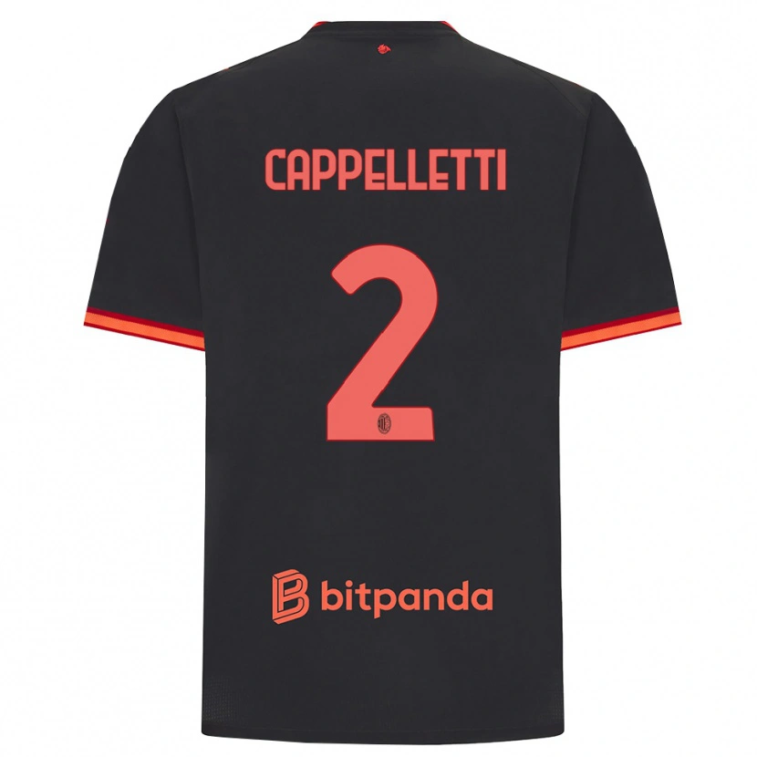 Danxen Criança Camisola Mattia Cappelletti #2 Preto Vermelho Terceiro 2026/27 Camisa Brasil