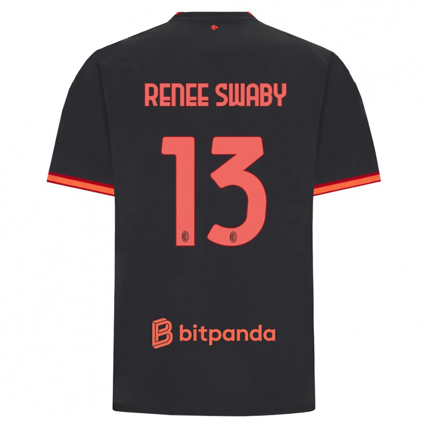 Danxen Criança Camisola Allyson Renee Swaby #13 Preto Vermelho Terceiro 2026/27 Camisa Brasil