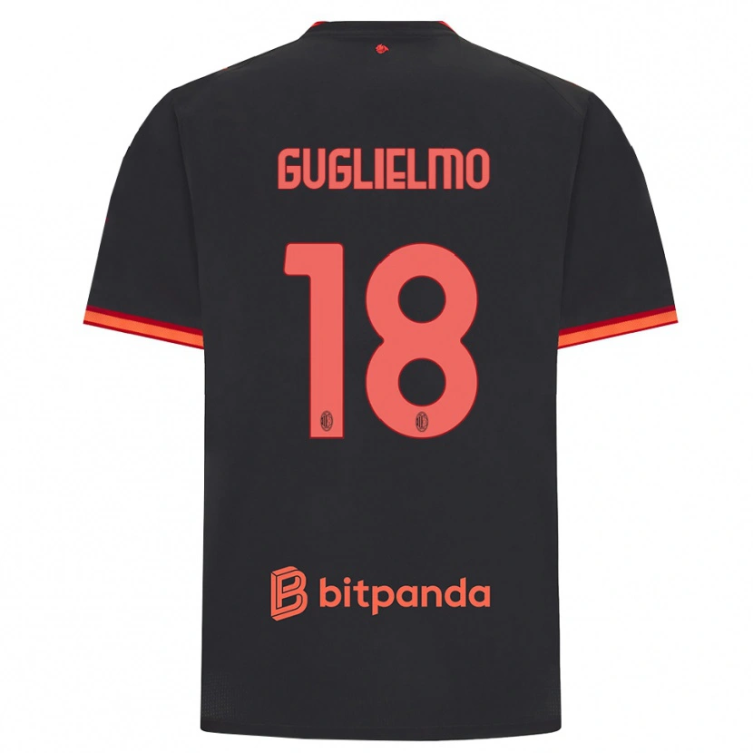 Danxen Criança Camisola Tommaso Guglielmo #18 Preto Vermelho Terceiro 2026/27 Camisa Brasil