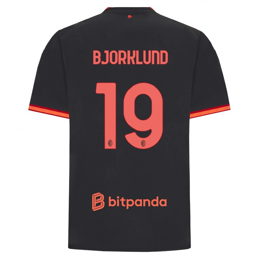 Danxen Criança Camisola Lukas Bjorklund #19 Preto Vermelho Terceiro 2026/27 Camisa Brasil