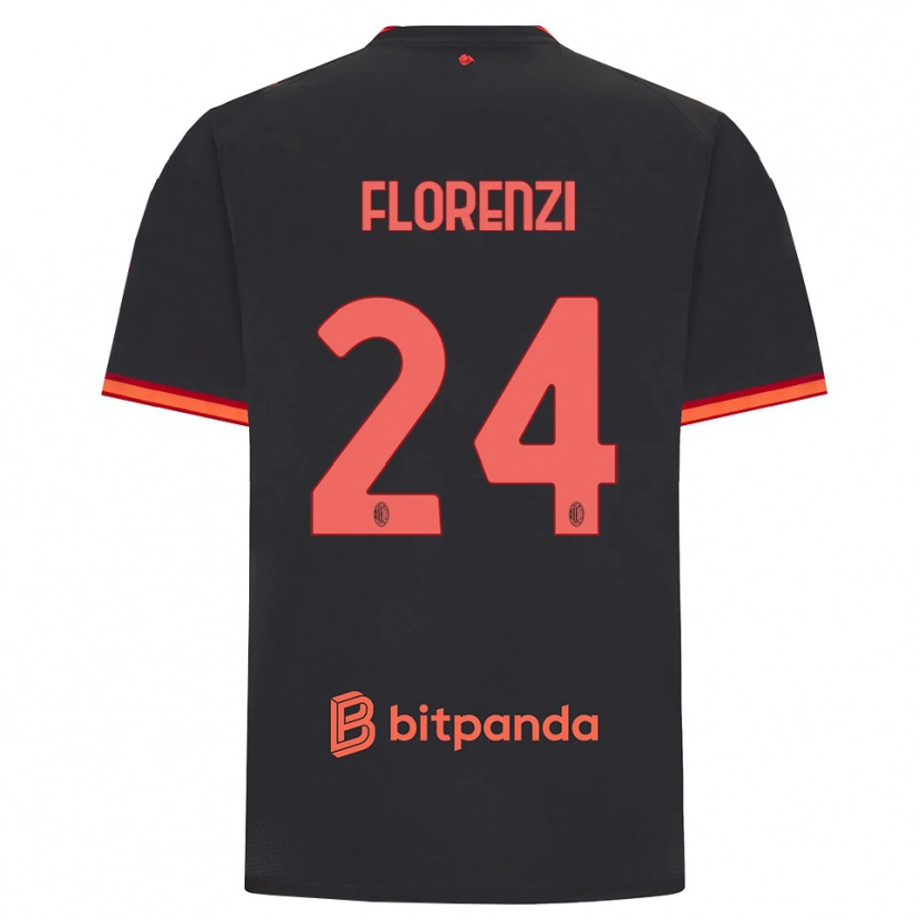 Danxen Criança Camisola Alessandro Florenzi #24 Preto Vermelho Terceiro 2026/27 Camisa Brasil