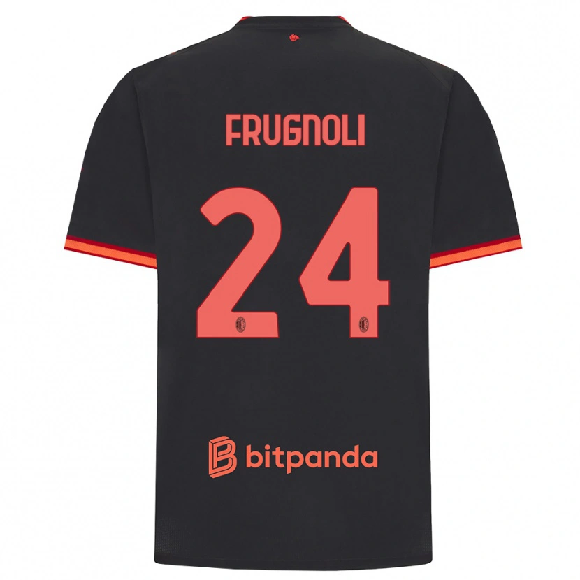 Danxen Criança Camisola Leonardo Frugnoli #24 Preto Vermelho Terceiro 2026/27 Camisa Brasil