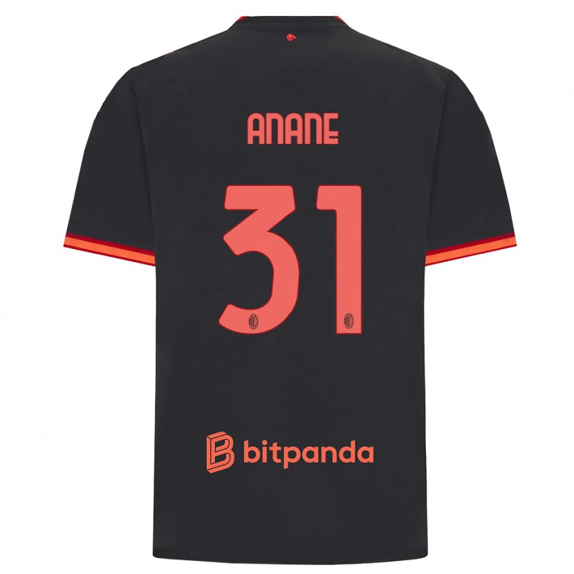 Danxen Criança Camisola Emmanuel Anane #31 Preto Vermelho Terceiro 2026/27 Camisa Brasil