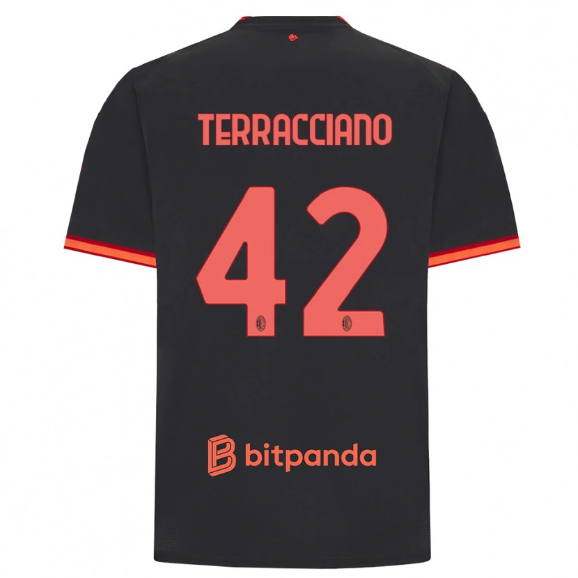 Danxen Criança Camisola Filippo Terracciano #42 Preto Vermelho Terceiro 2026/27 Camisa Brasil