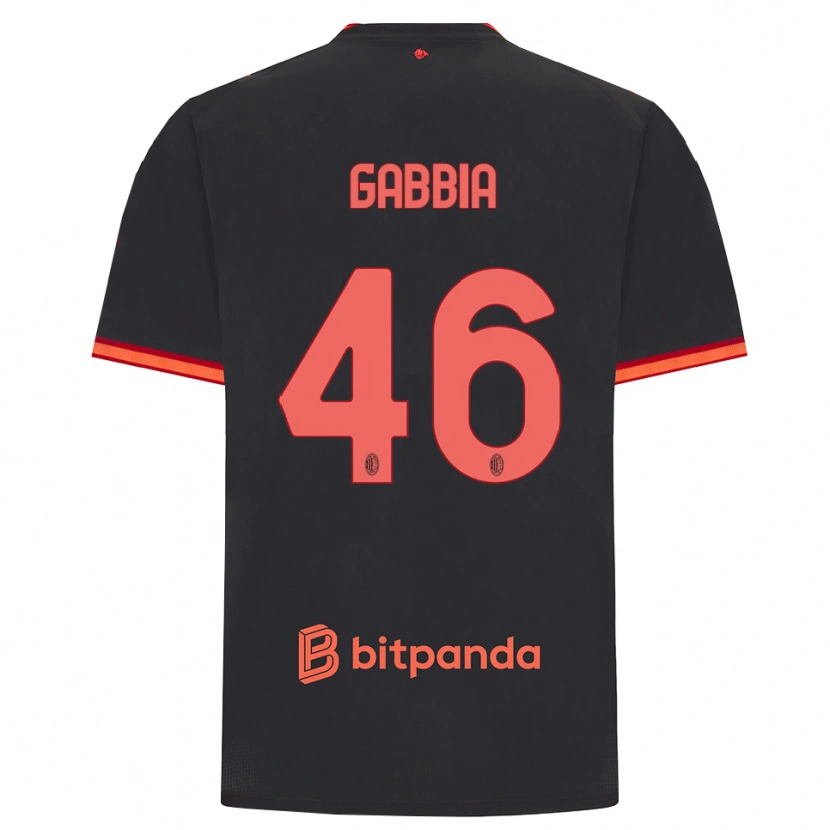 Danxen Criança Camisola Matteo Gabbia #46 Preto Vermelho Terceiro 2026/27 Camisa Brasil