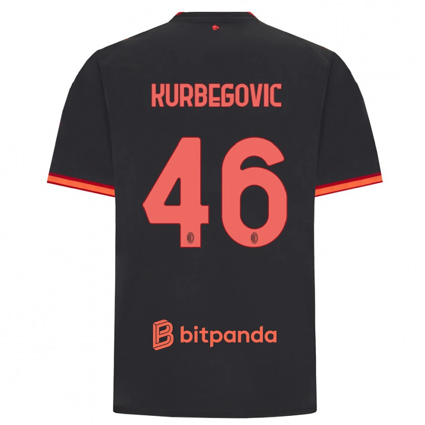 Danxen Criança Camisola Dino Kurbegovic #46 Preto Vermelho Terceiro 2026/27 Camisa Brasil