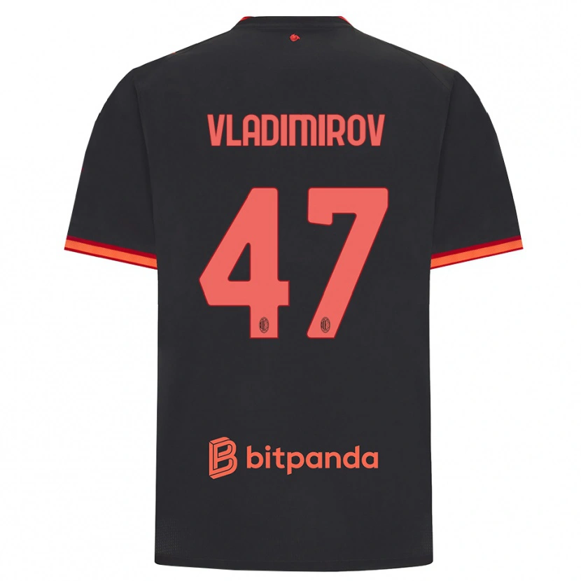 Danxen Criança Camisola Valeri Vladimirov #47 Preto Vermelho Terceiro 2026/27 Camisa Brasil