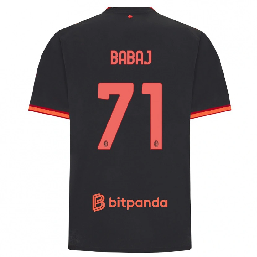 Danxen Criança Camisola Aron Babaj #71 Preto Vermelho Terceiro 2026/27 Camisa Brasil