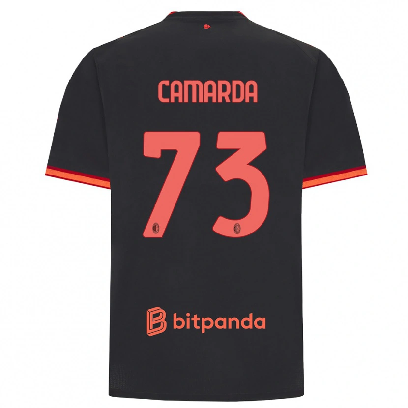 Danxen Criança Camisola Francesco Camarda #73 Preto Vermelho Terceiro 2026/27 Camisa Brasil