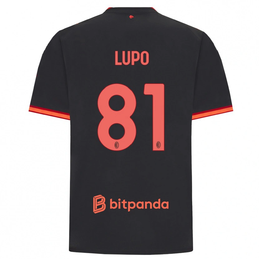 Danxen Criança Camisola Simone Lupo #81 Preto Vermelho Terceiro 2026/27 Camisa Brasil