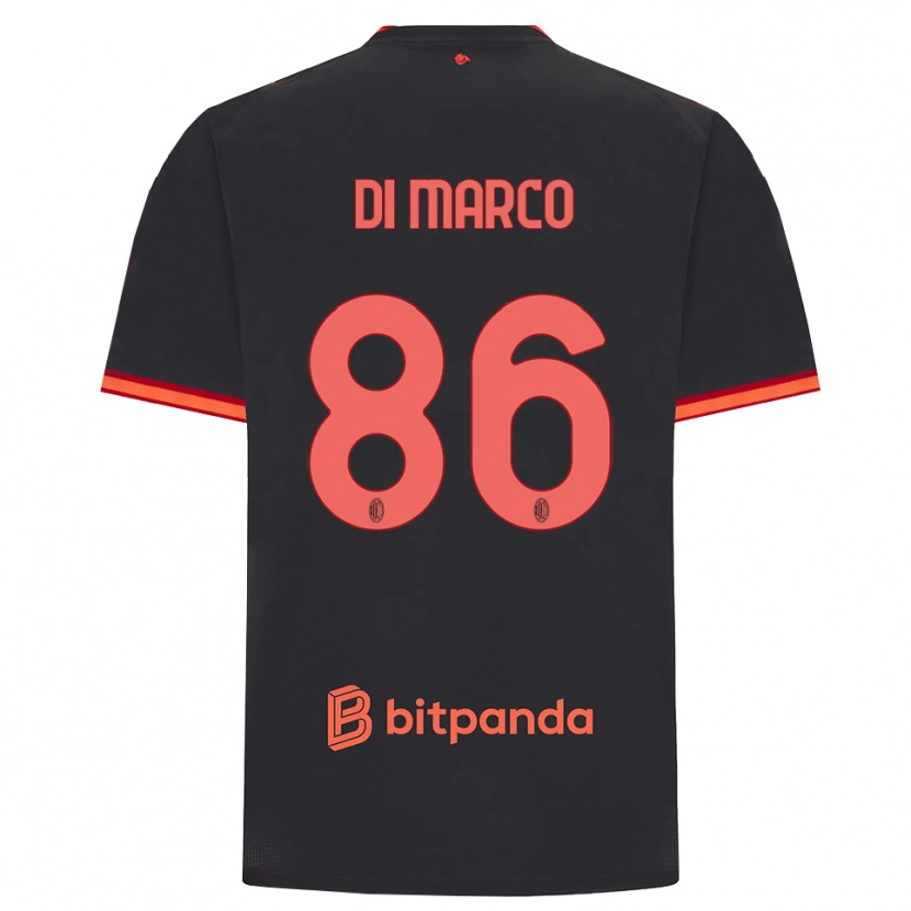 Danxen Criança Camisola Luca Di Marco #86 Preto Vermelho Terceiro 2026/27 Camisa Brasil