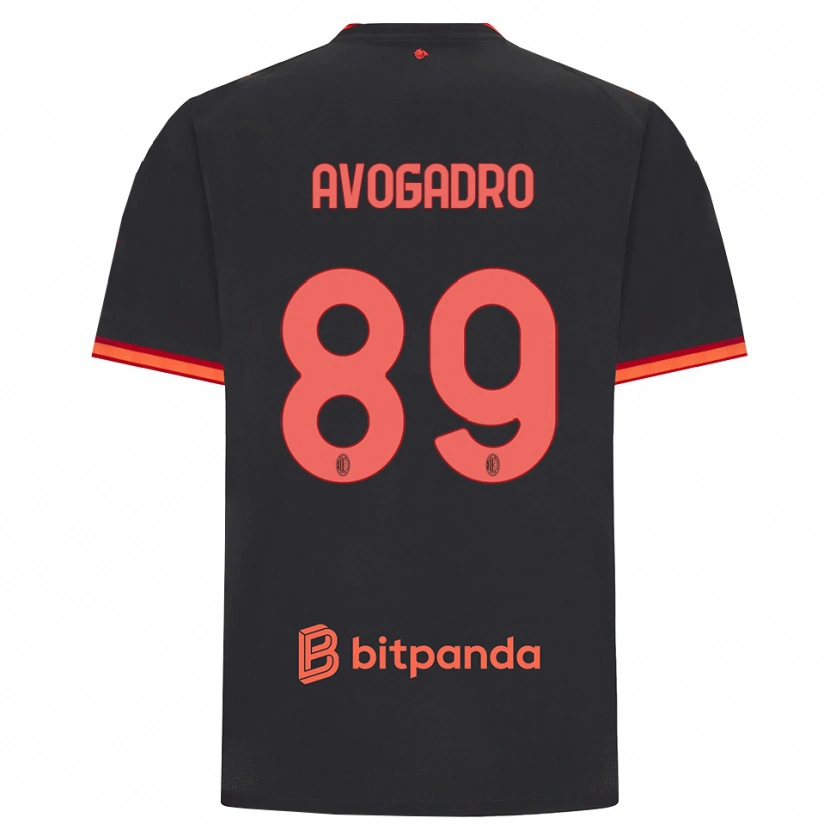 Danxen Criança Camisola Pietro Avogadro #89 Preto Vermelho Terceiro 2026/27 Camisa Brasil