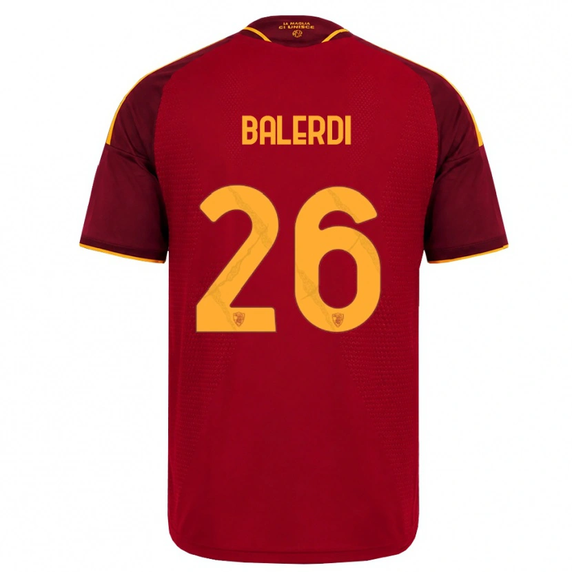 Danxen Homem Camisola Leonardo Balerdi #26 Vermelho Dourado Amarelo Principal 2026/27 Camisa Brasil